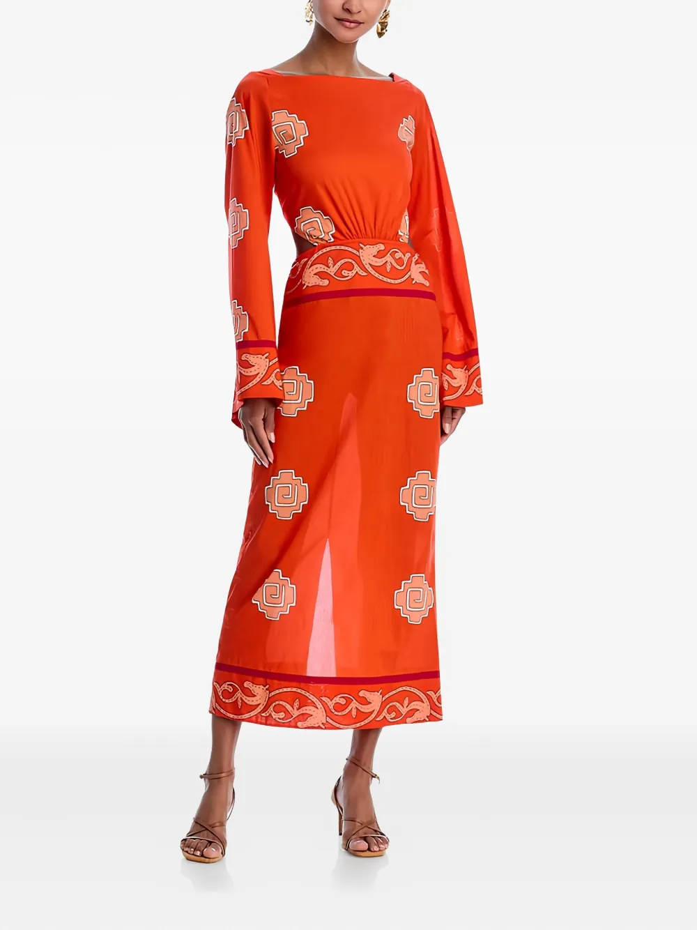 Johanna Ortiz Underwater Sanctuary Midi Dress In Multi