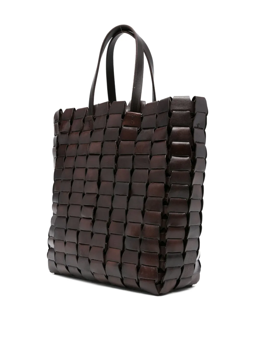 DRAGON DIFFUSION leather woven tote bag - Zwart