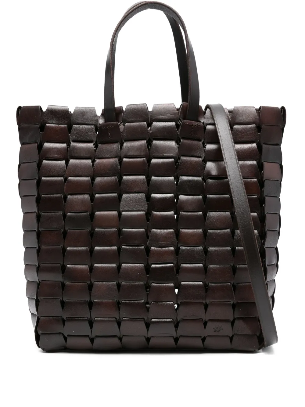 DRAGON DIFFUSION Shopper van geweven leer Zwart