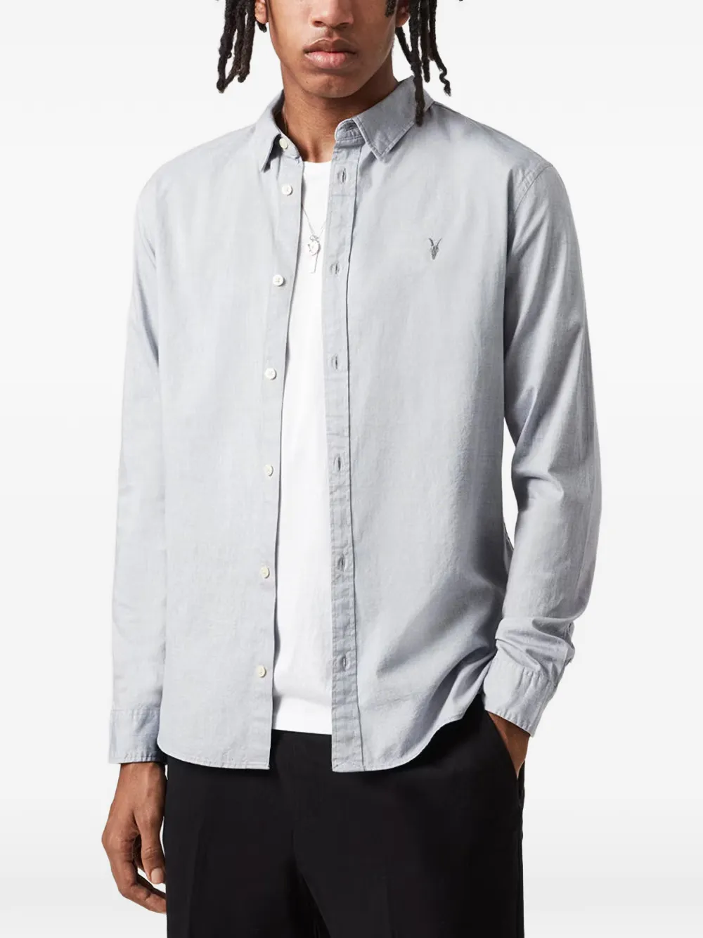  Allsaints Camisa De Algodón - Azul 