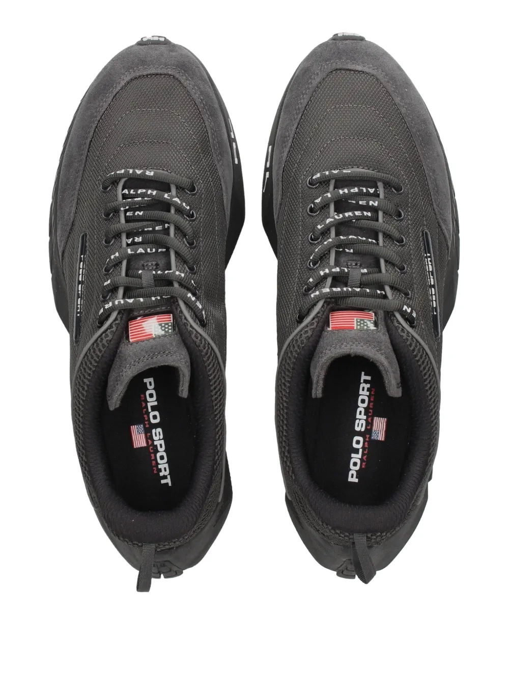 Polo Ralph Lauren mesh-panel suede trainers Black