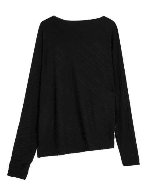 Open YY pleated long-sleeve top