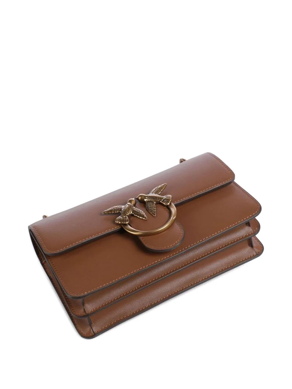 Pinko Mini Love One Chain Crossbody Bag In Brown