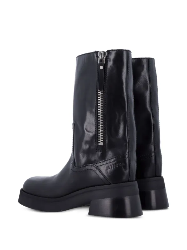 Miista Gunda zip-detail Leather Boots | Black | FARFETCH