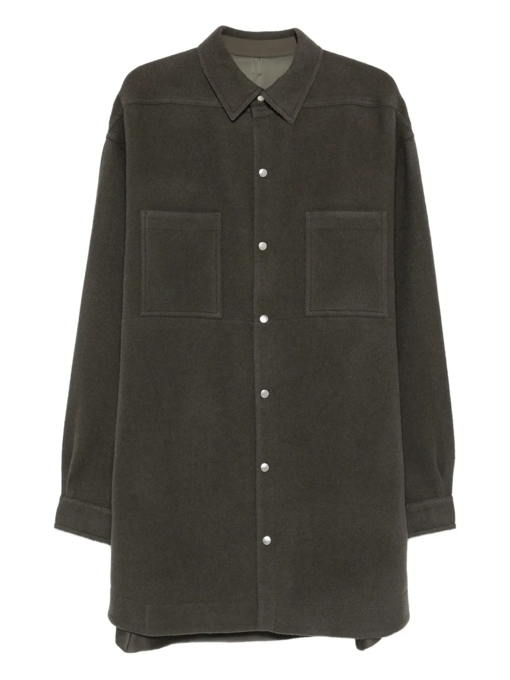 Rick Owens double-pocket wool shirt jacket | Green | Image 1