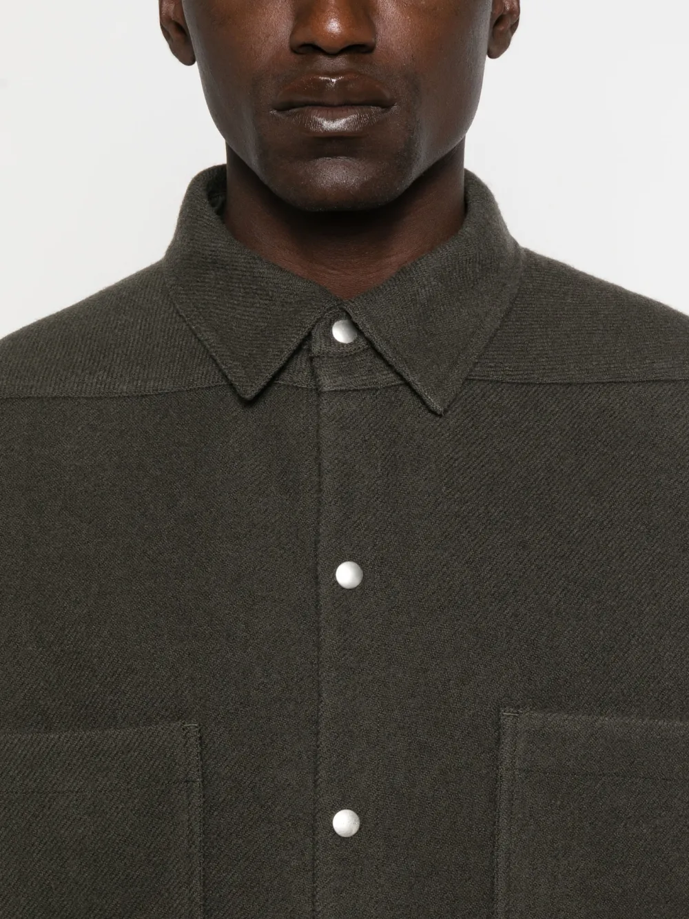 Rick Owens Khaki Concordians Oversized Outershirt In Green