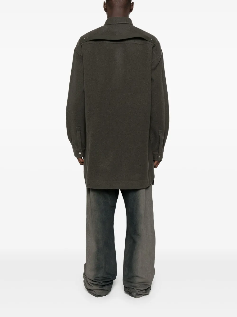 Rick Owens Khaki Concordians Oversized Outershirt In Green