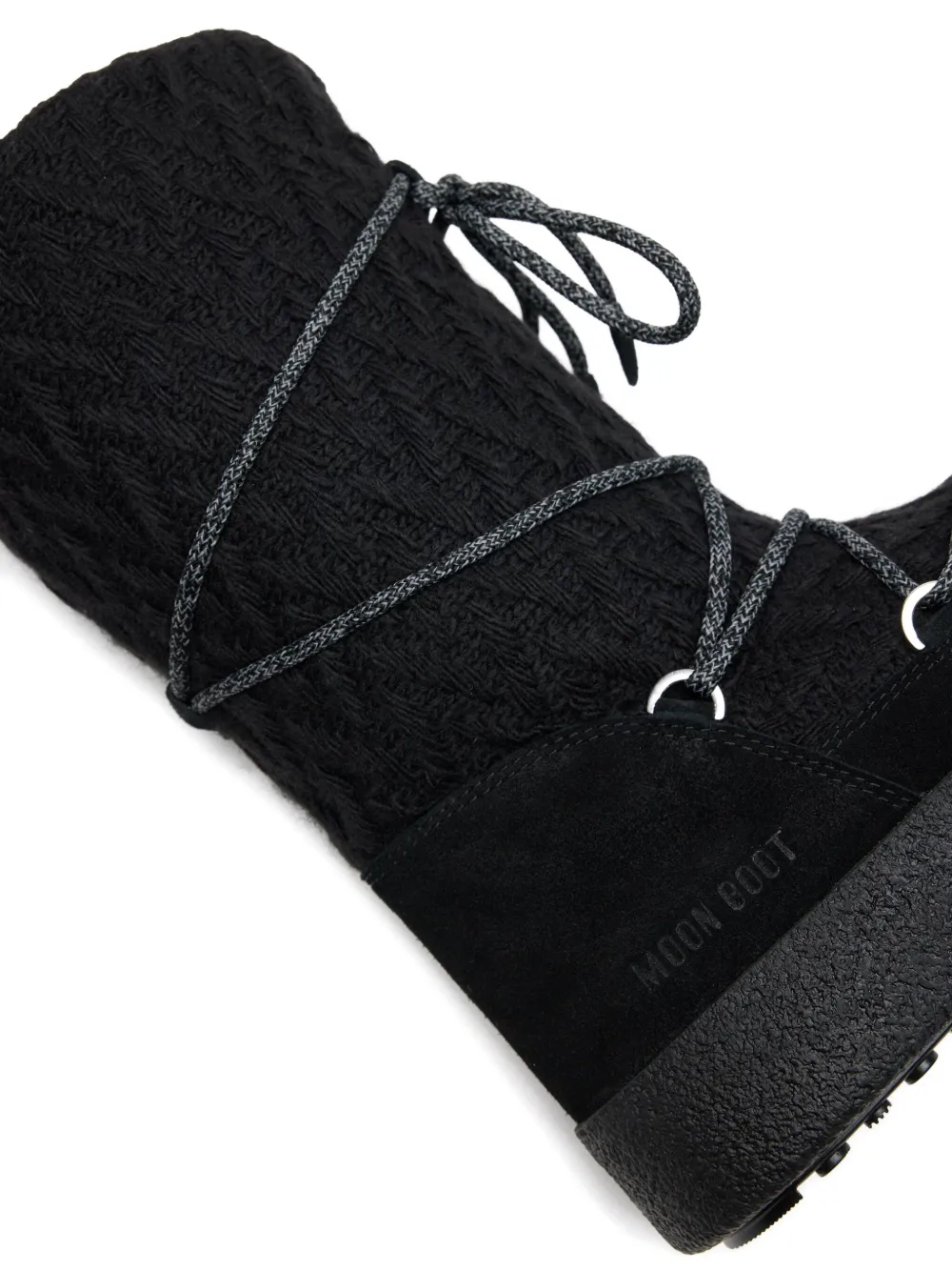 Moon Boot Knit-upper Lace-up Boots In Black