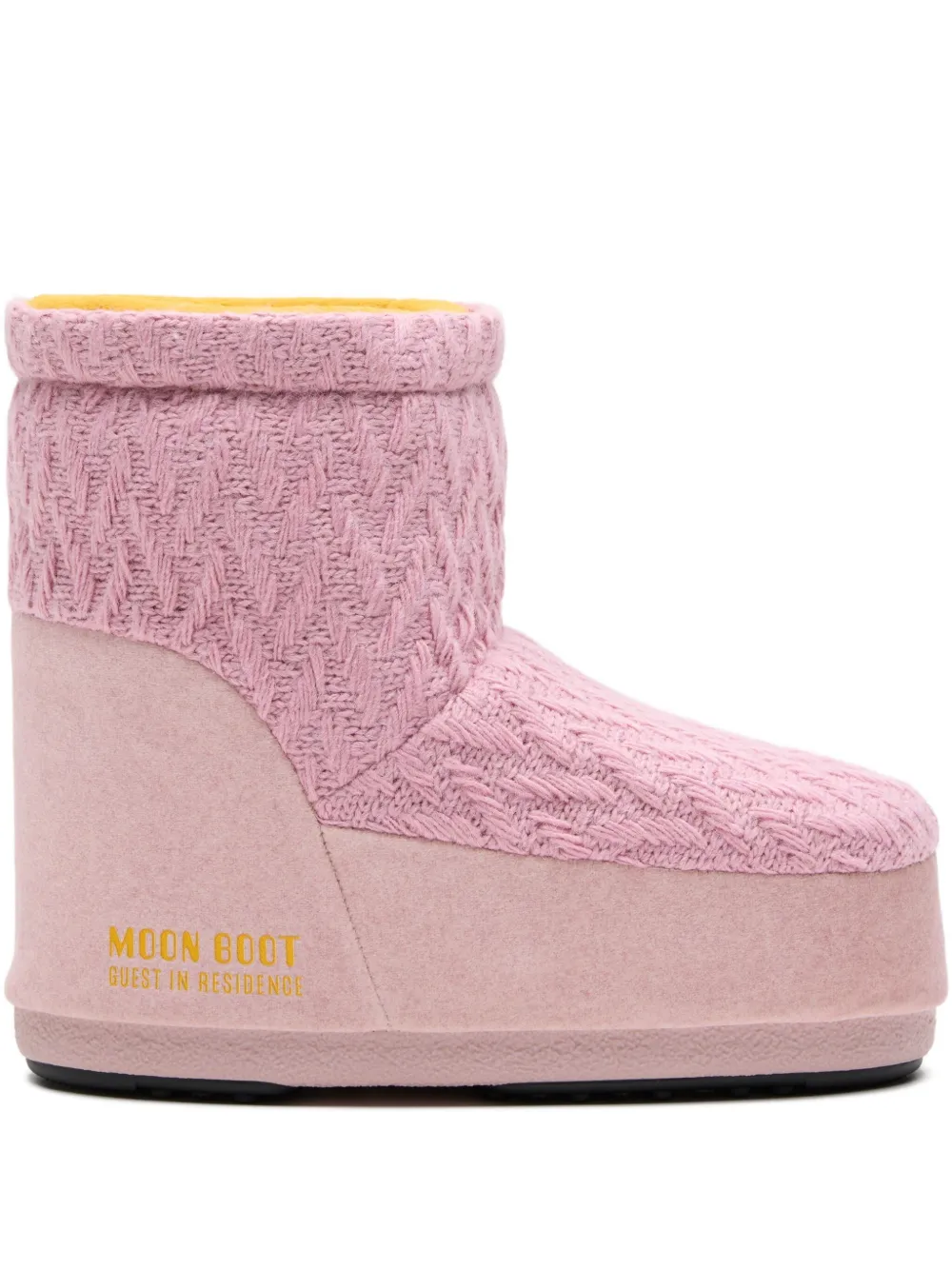 Moon Boot x Guest In Residence knitted no-lace ankle boots | Pink | Image 1