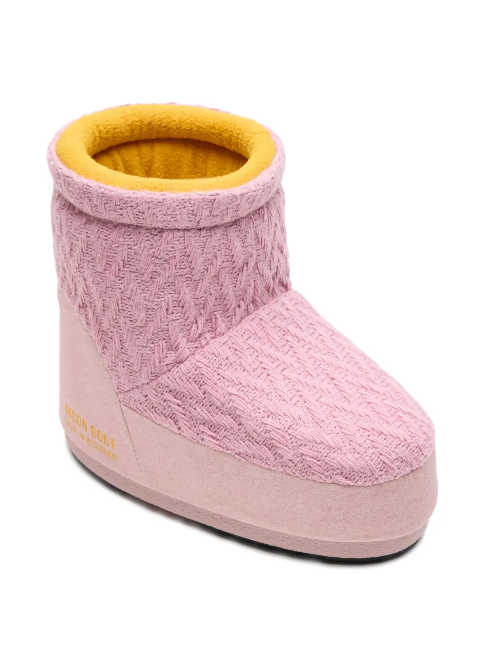 Moon Boot X Guest In Residence Knitted No-lace Ankle Boots In Pink