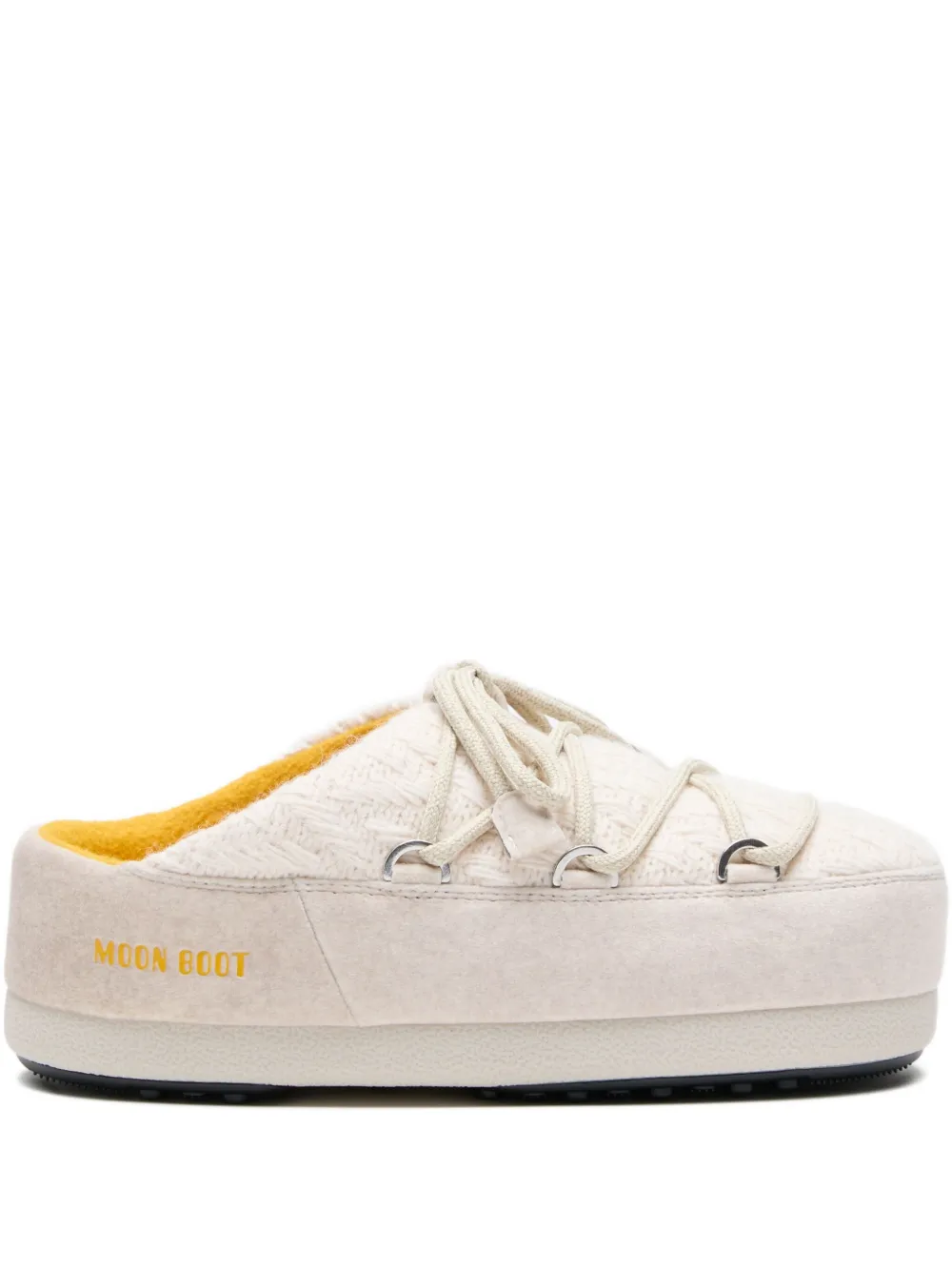 Moon Boot x GIR EVX cable-knit platform mules | White | Image 1