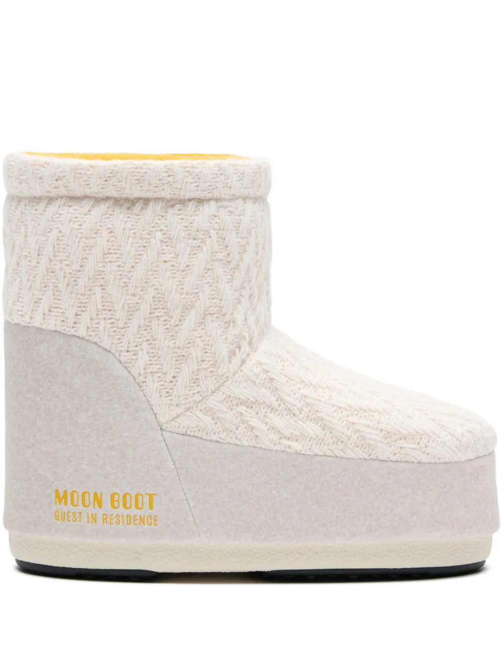 Moon Boot X Guest In Residence Knit No-lace Boots In White