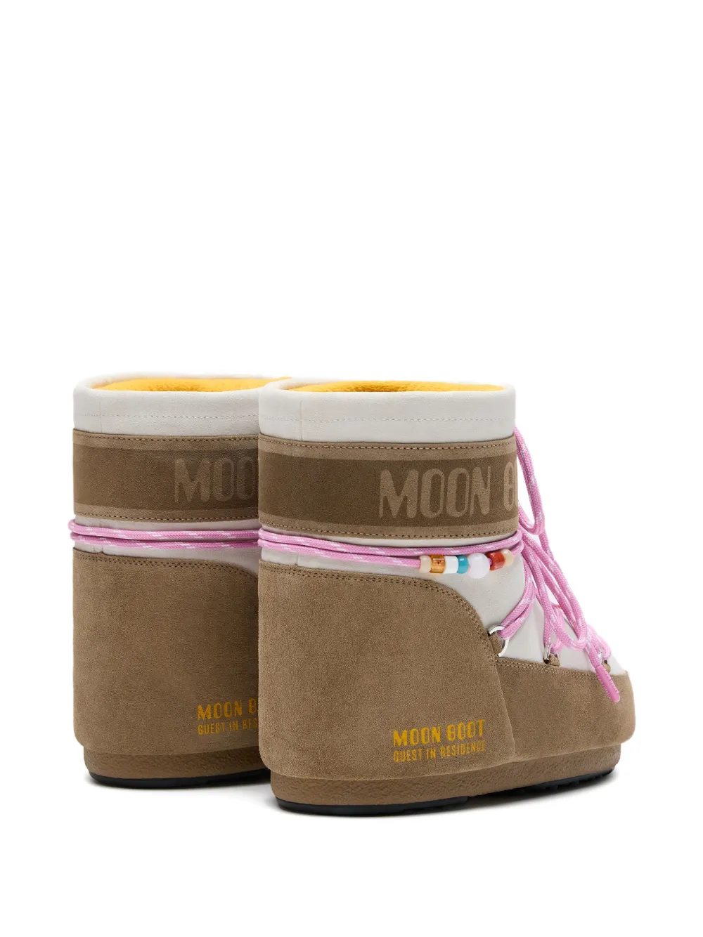 Moon Boot X Guest In Residence Beaded Suede Boots In Brown