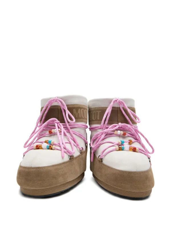 Moon Boot x Guest In Residence Beaded Suede Boots | Brown | FARFETCH