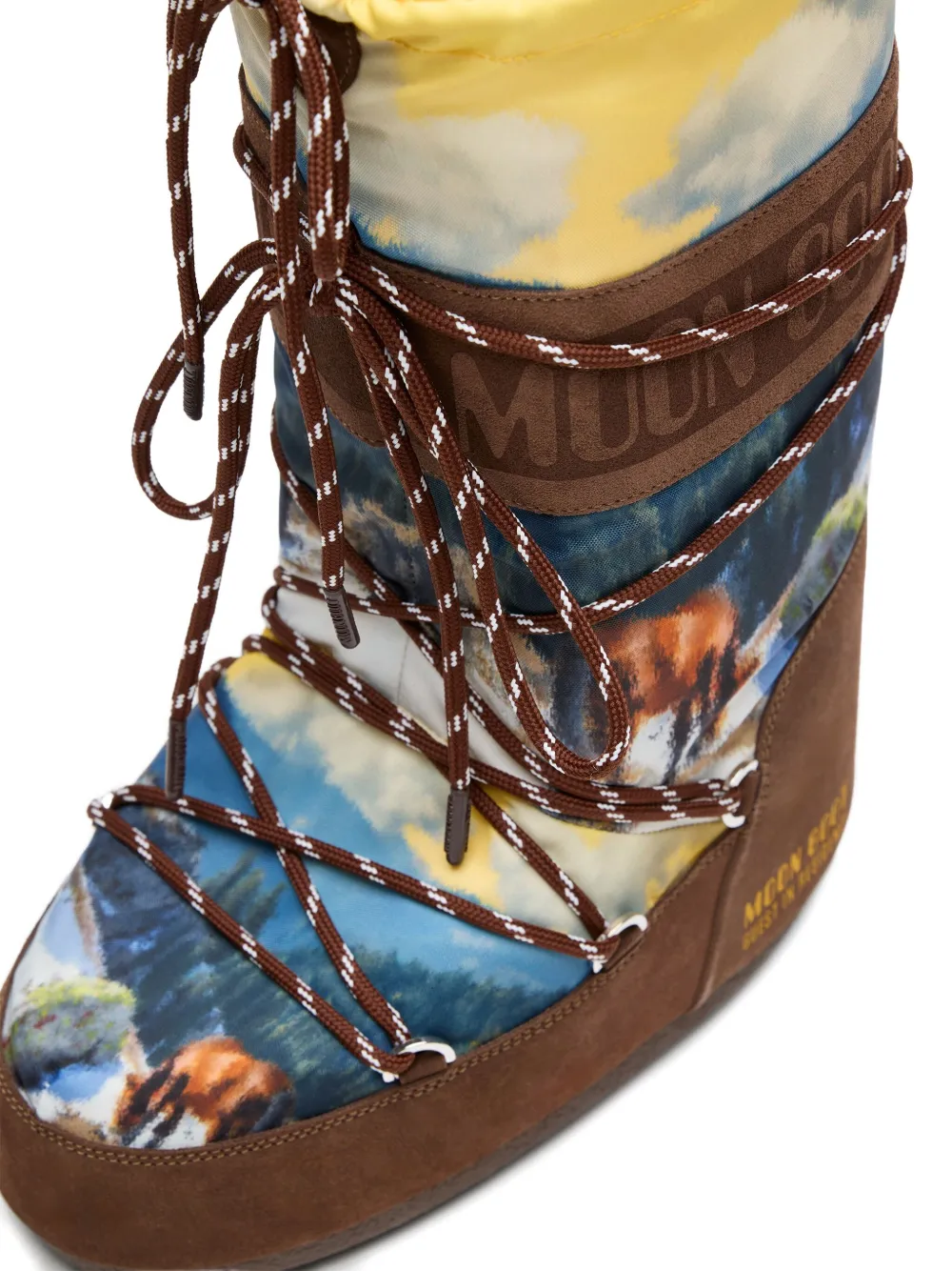 Moon Boot X Guest In Residence Landscape-print Boots In Brown