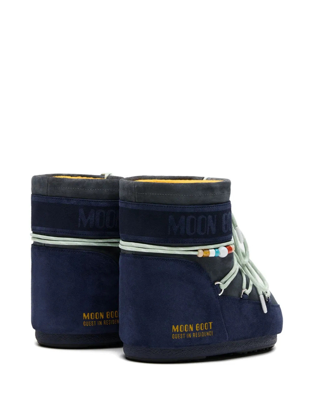 Moon Boot X Guest In Residence Beaded Suede Boots In Blue