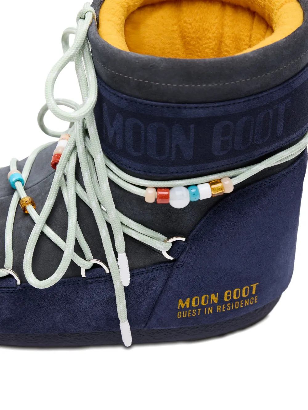Moon Boot X Guest In Residence Beaded Suede Boots In Blue