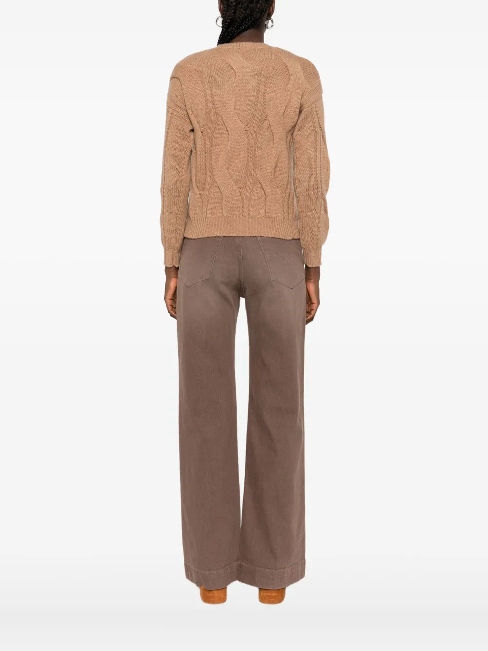 kujten Kabelgebreide trui Bruin