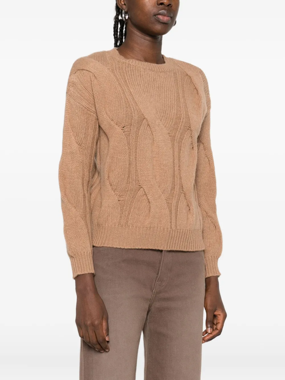 kujten Kabelgebreide trui Bruin