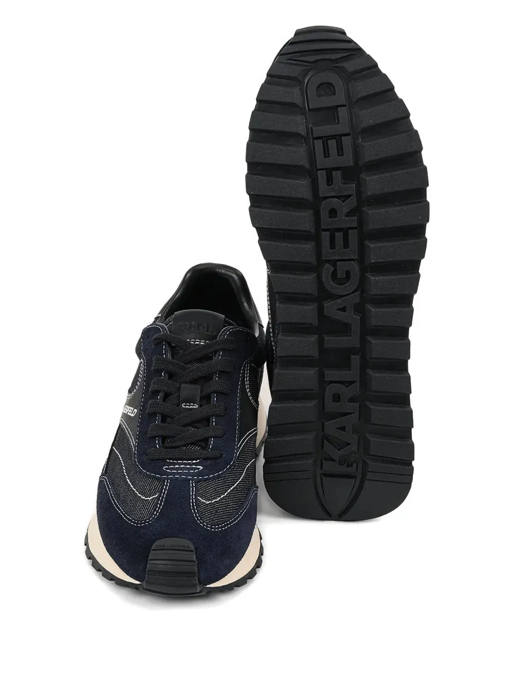 Karl Lagerfeld Denim suède sneakers Blauw