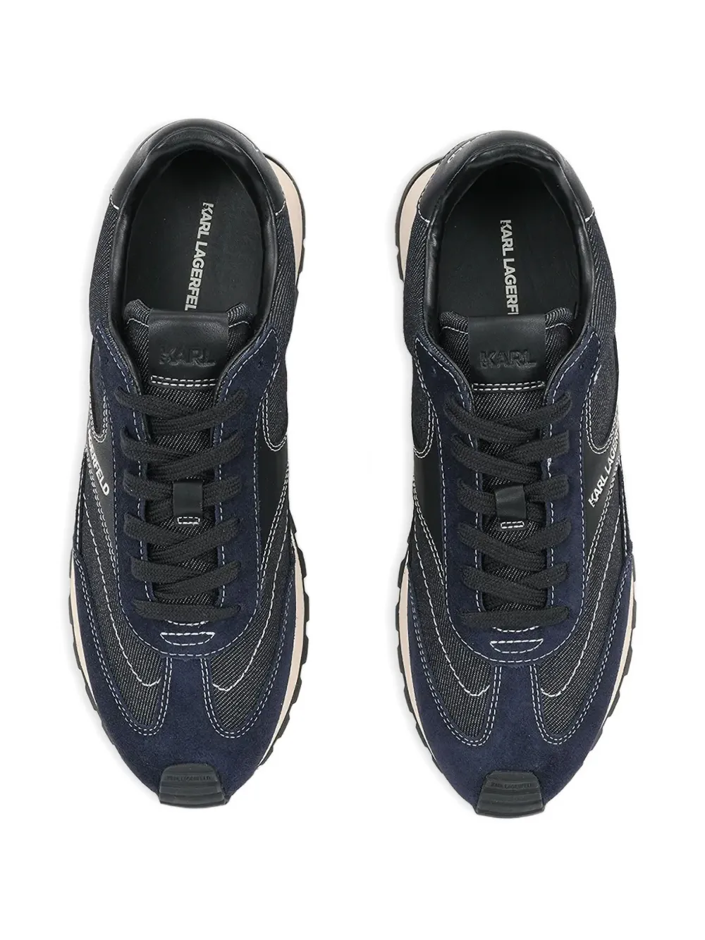 Karl Lagerfeld Denim suède sneakers Blauw