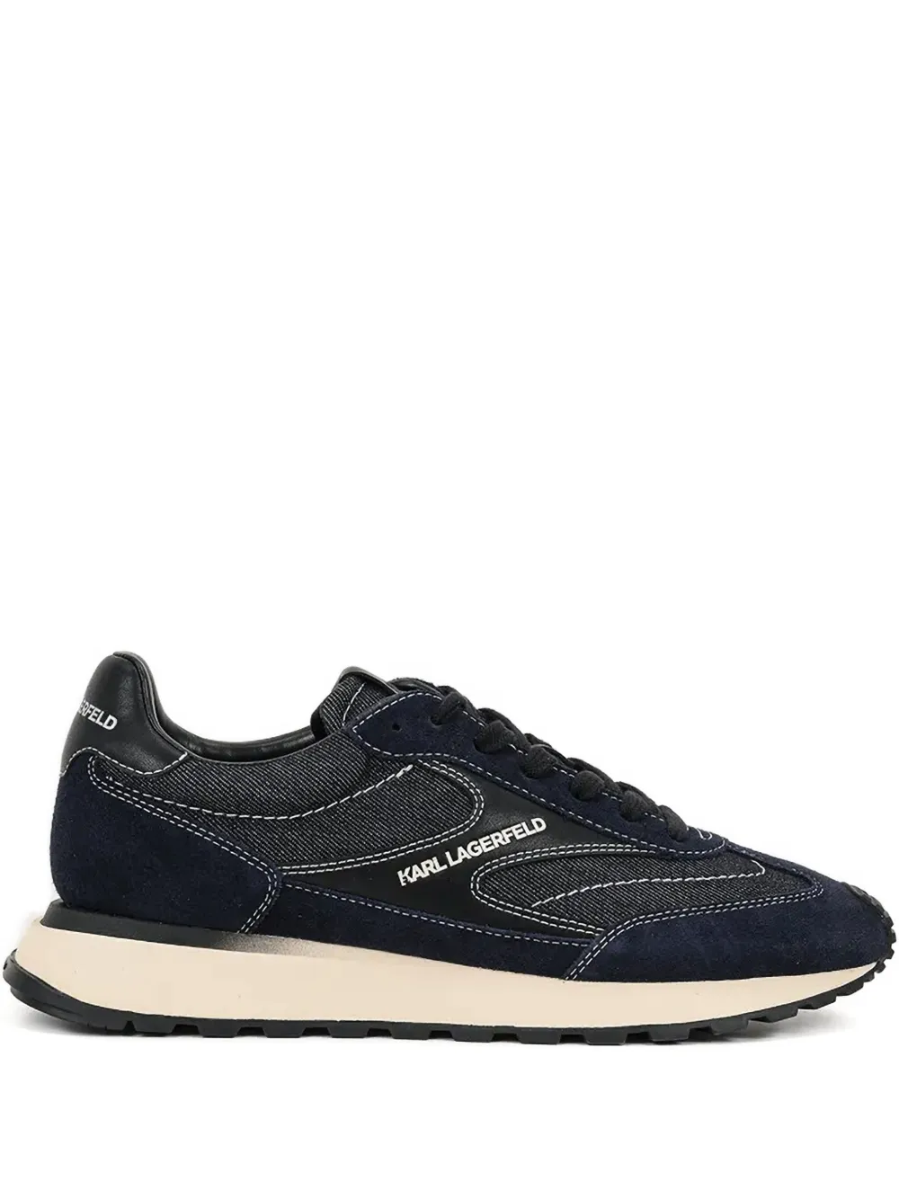 Karl Lagerfeld denim-suede sneakers Blue