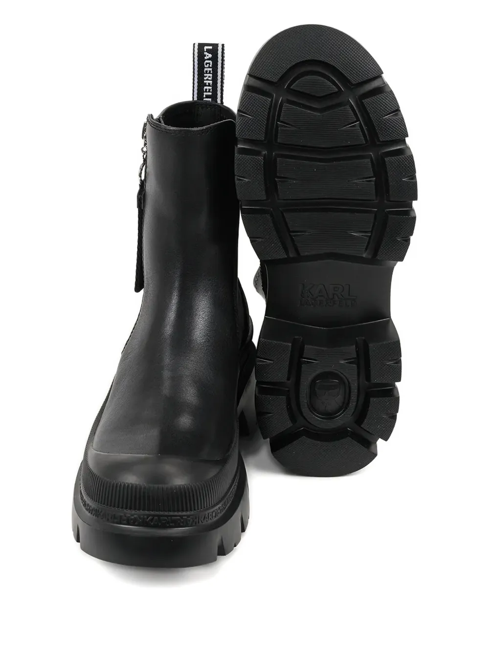 Karl Lagerfeld zip-detail chunky sole boots Black