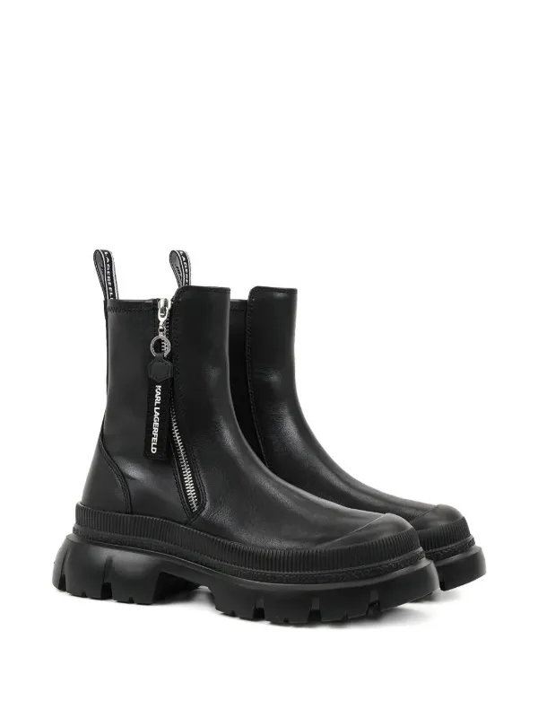 Karl Lagerfeld zip-detail Chunky Sole Boots Black FARFETCH PH
