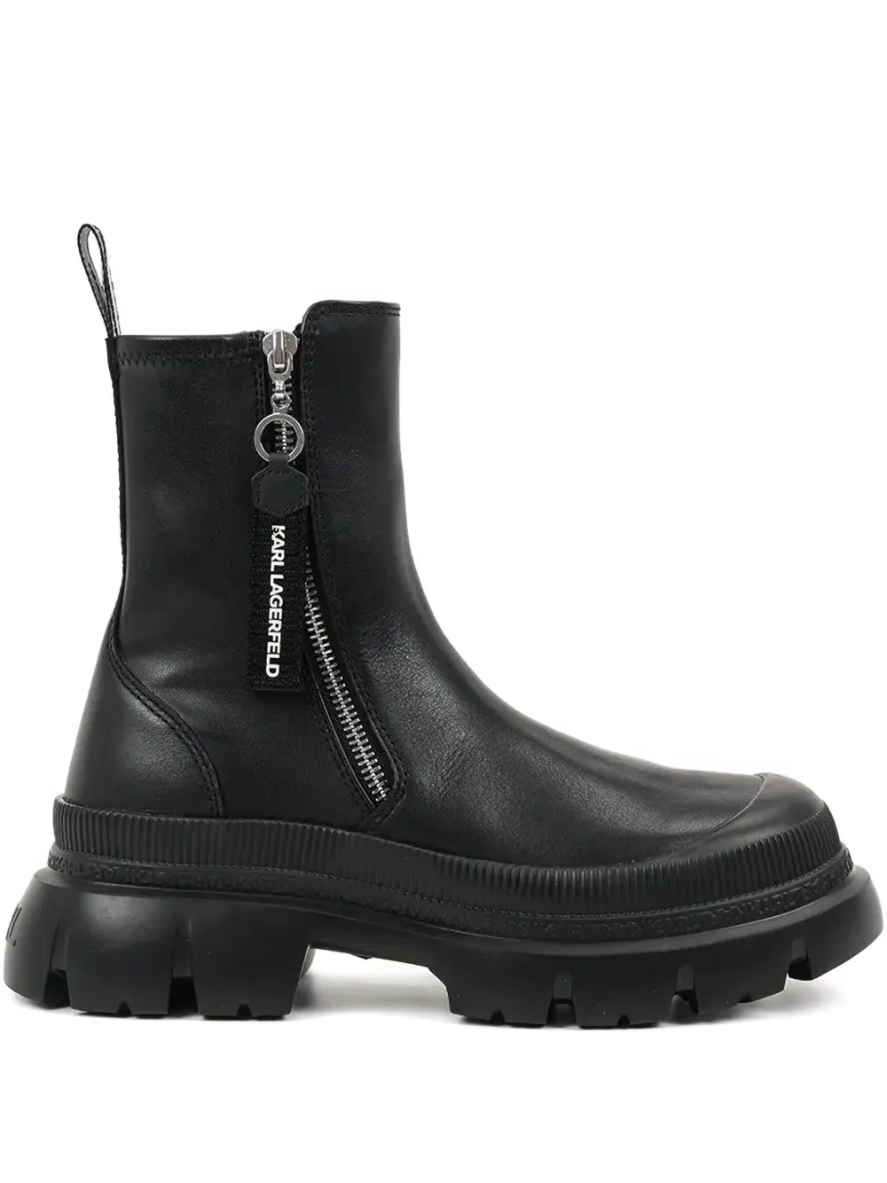 Karl Lagerfeld zip-detail chunky sole boots Black