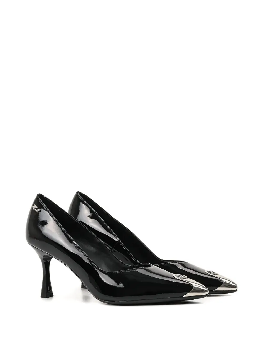 Karl Lagerfeld metallic-toe patent pumps Black