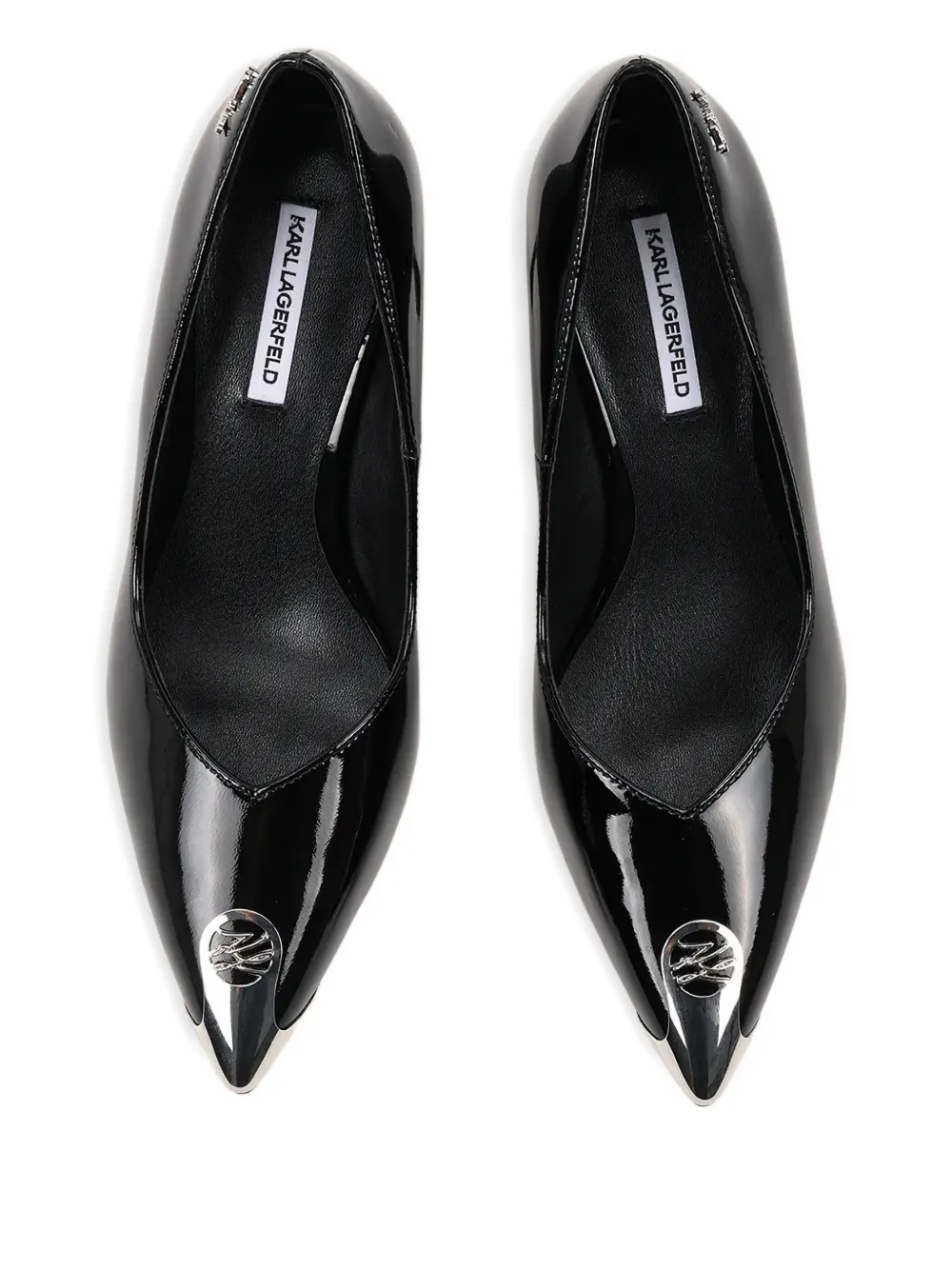 Karl Lagerfeld metallic-toe patent pumps Black