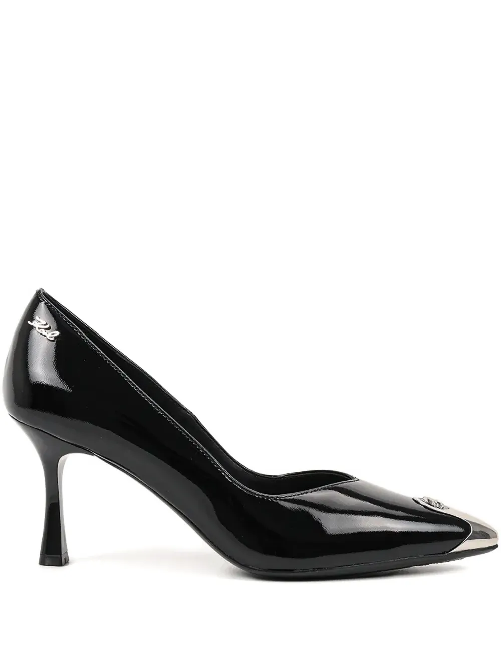 Karl Lagerfeld metallic-toe patent pumps Black