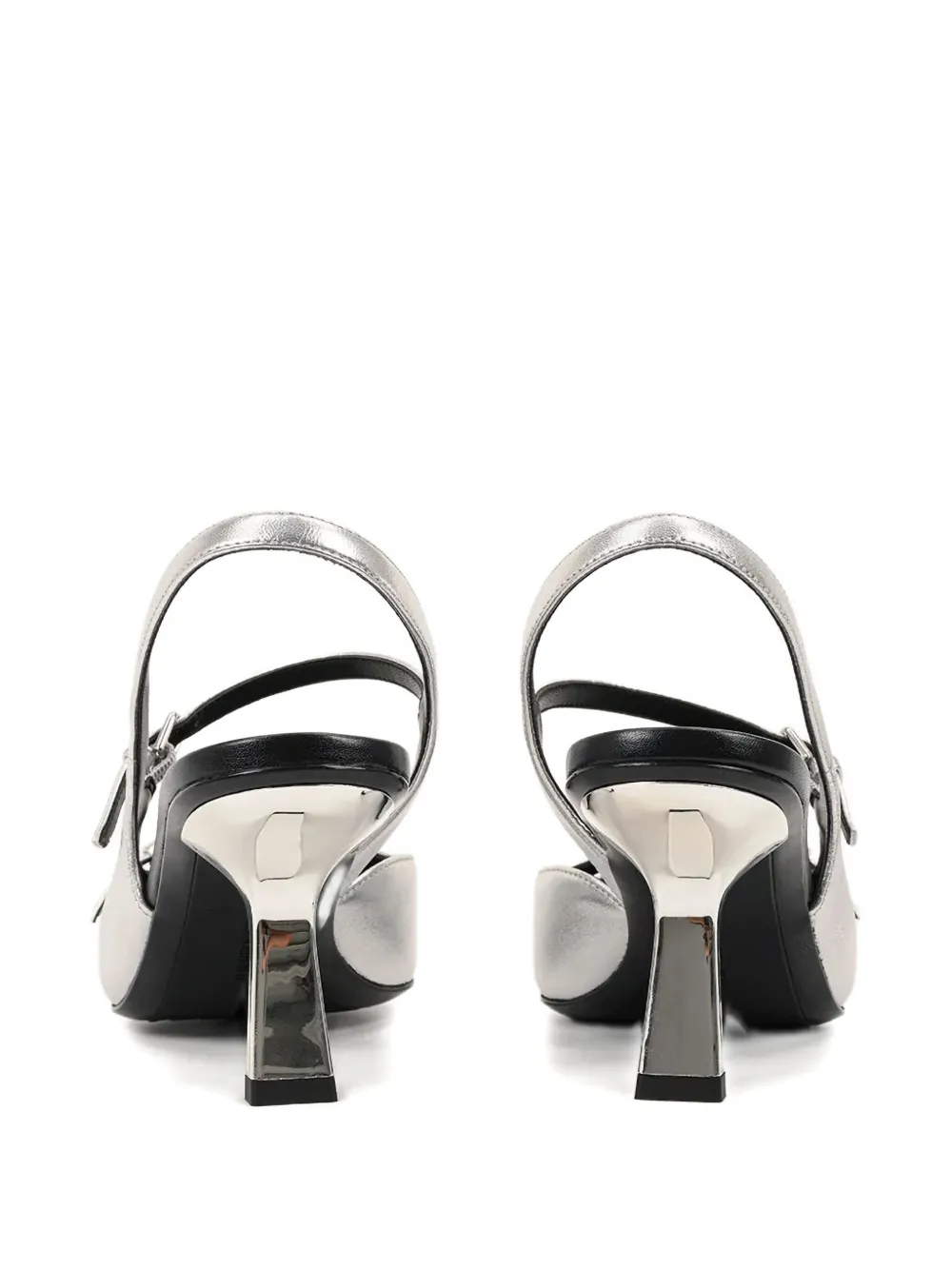 Karl Lagerfeld buckle-detail slingback pumps Silver