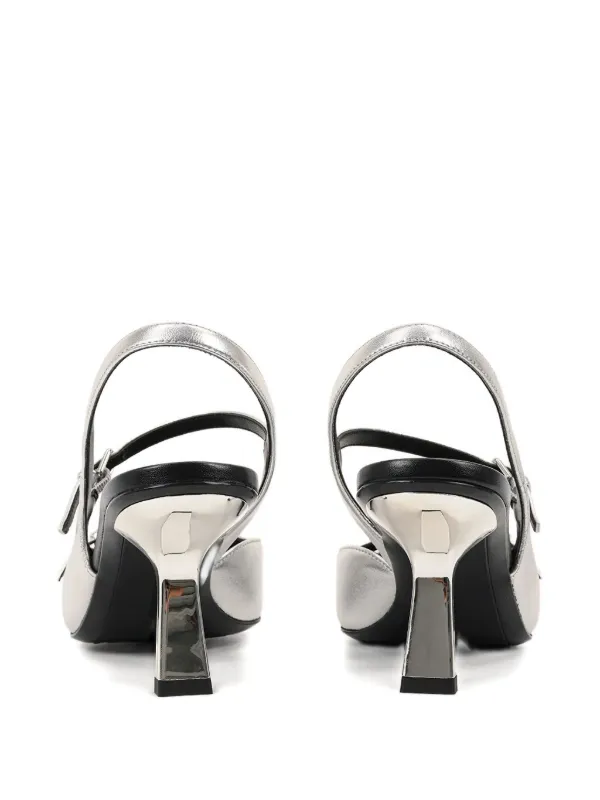 Karl Lagerfeld buckle-detail Slingback Pumps | Silver | FARFETCH