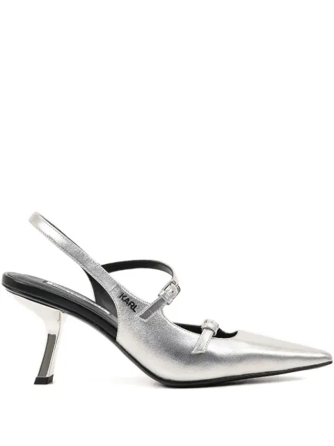 Karl Lagerfeld buckle-detail slingback pumps