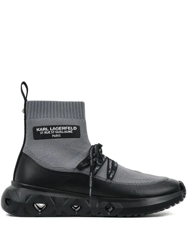 Karl Lagerfeld ハイカット ソックススニーカー | ブラック