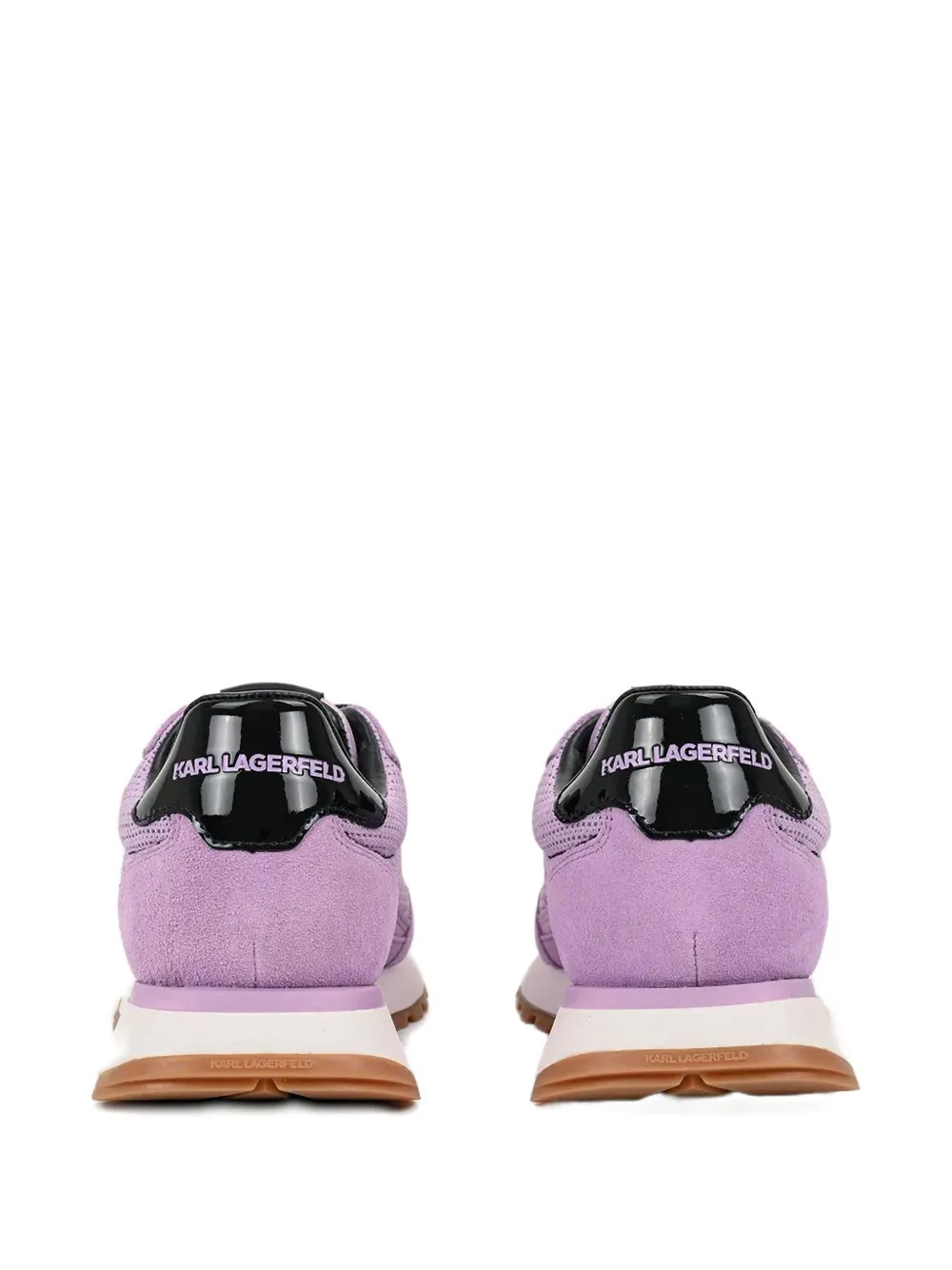 Karl Lagerfeld Mesh-panel Suede Sneakers In Purple