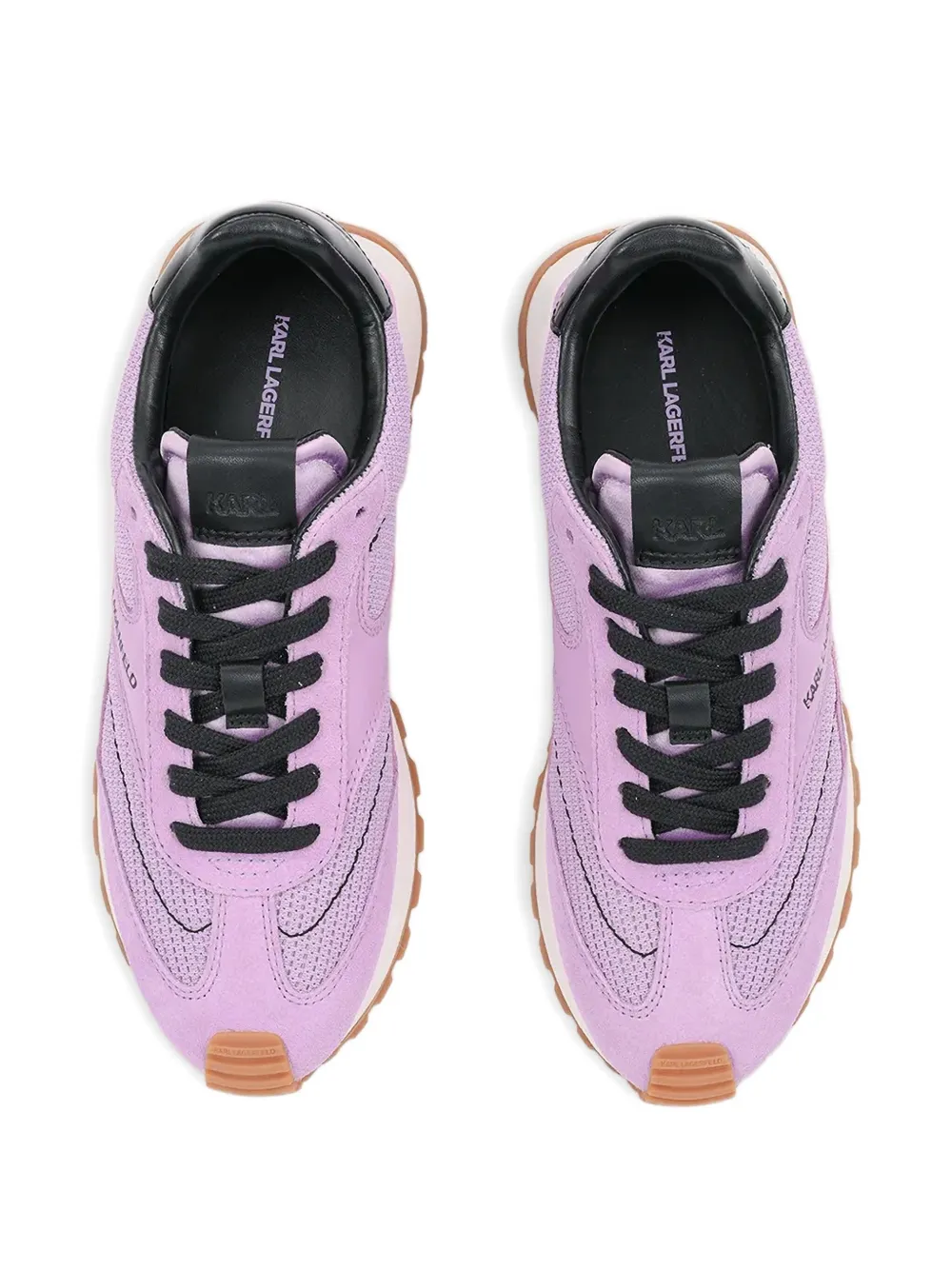 Karl Lagerfeld Mesh-panel Suede Sneakers In Purple