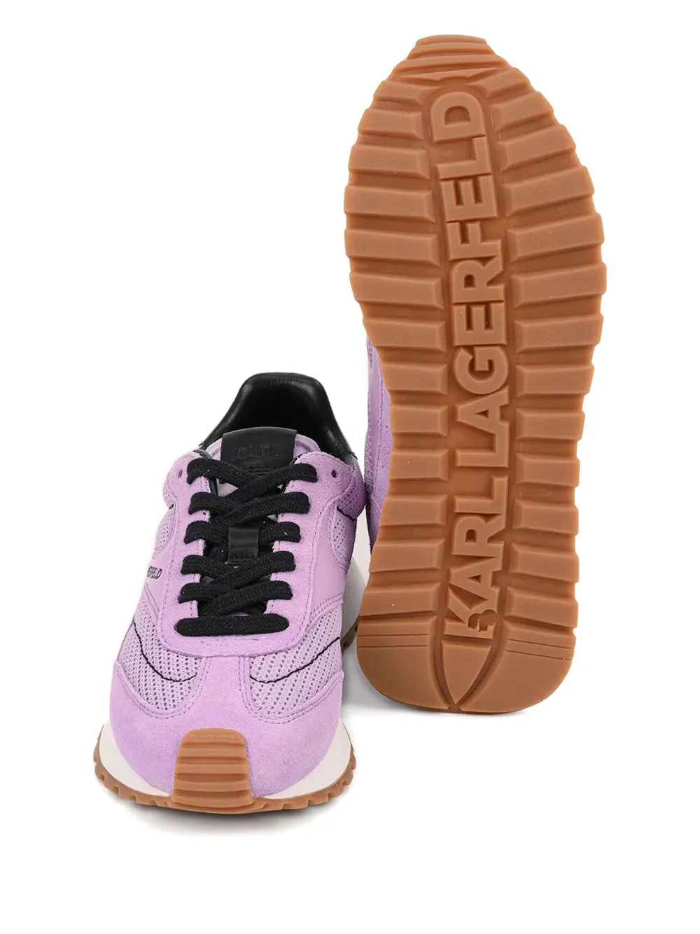 Karl Lagerfeld Mesh-panel Suede Sneakers In Purple