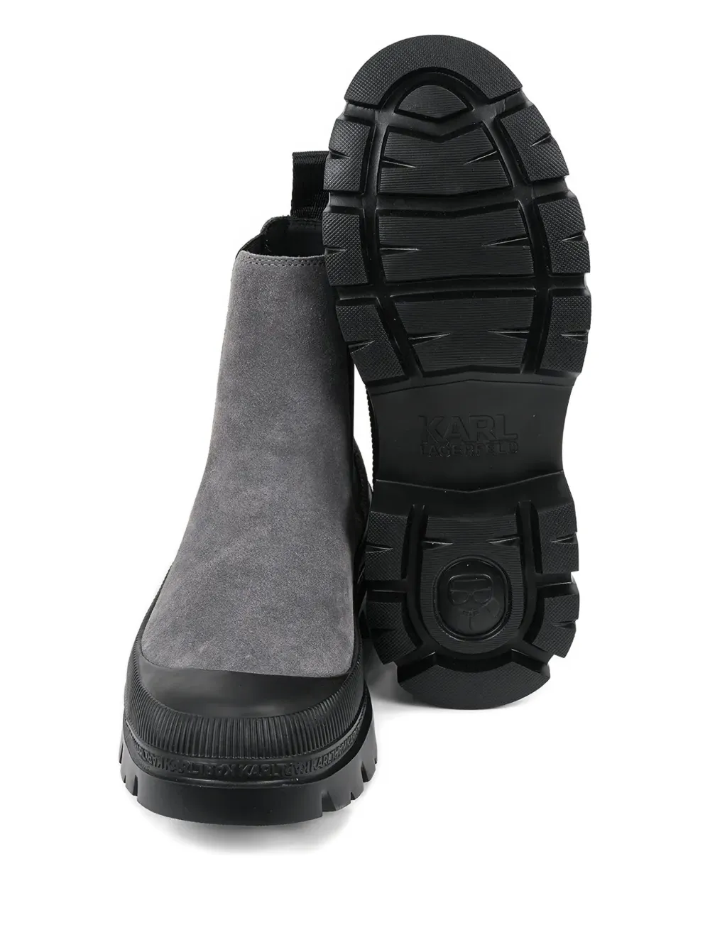 Karl Lagerfeld elastic-panel lug sole boots Grey