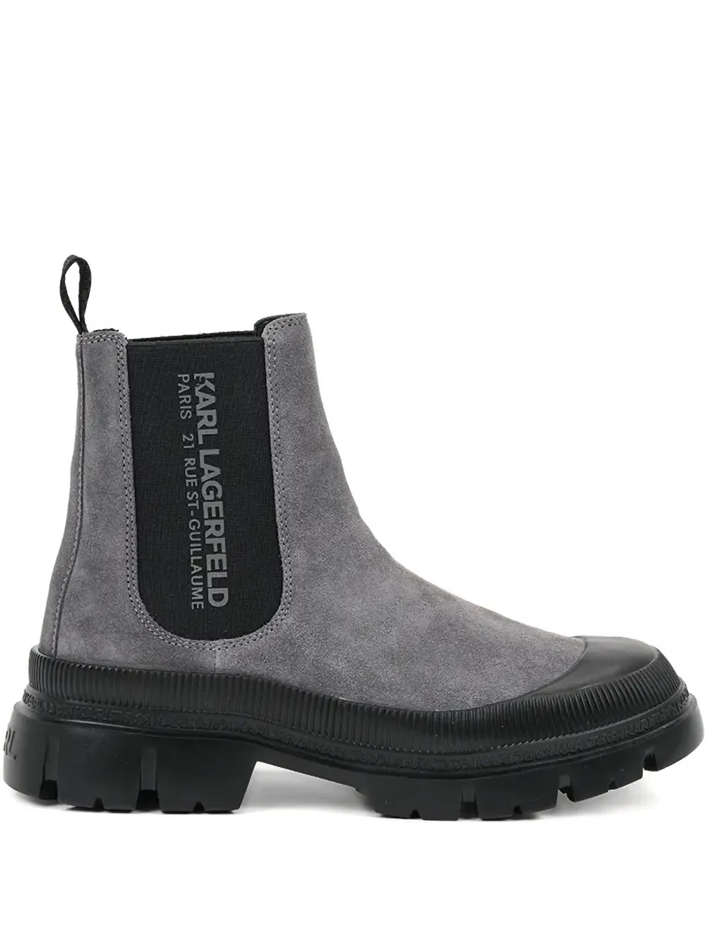 Karl Lagerfeld elastic-panel lug sole boots Grey
