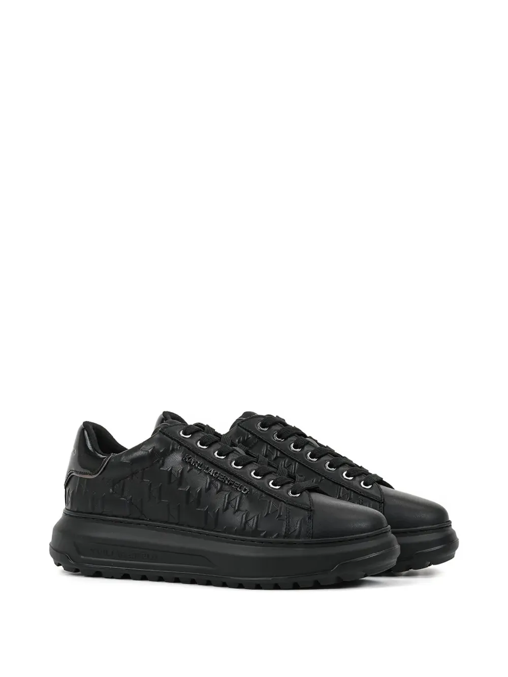Karl Lagerfeld monogram-quilted sneakers Black