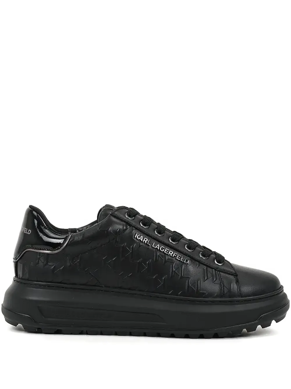 Karl Lagerfeld monogram-quilted sneakers Black