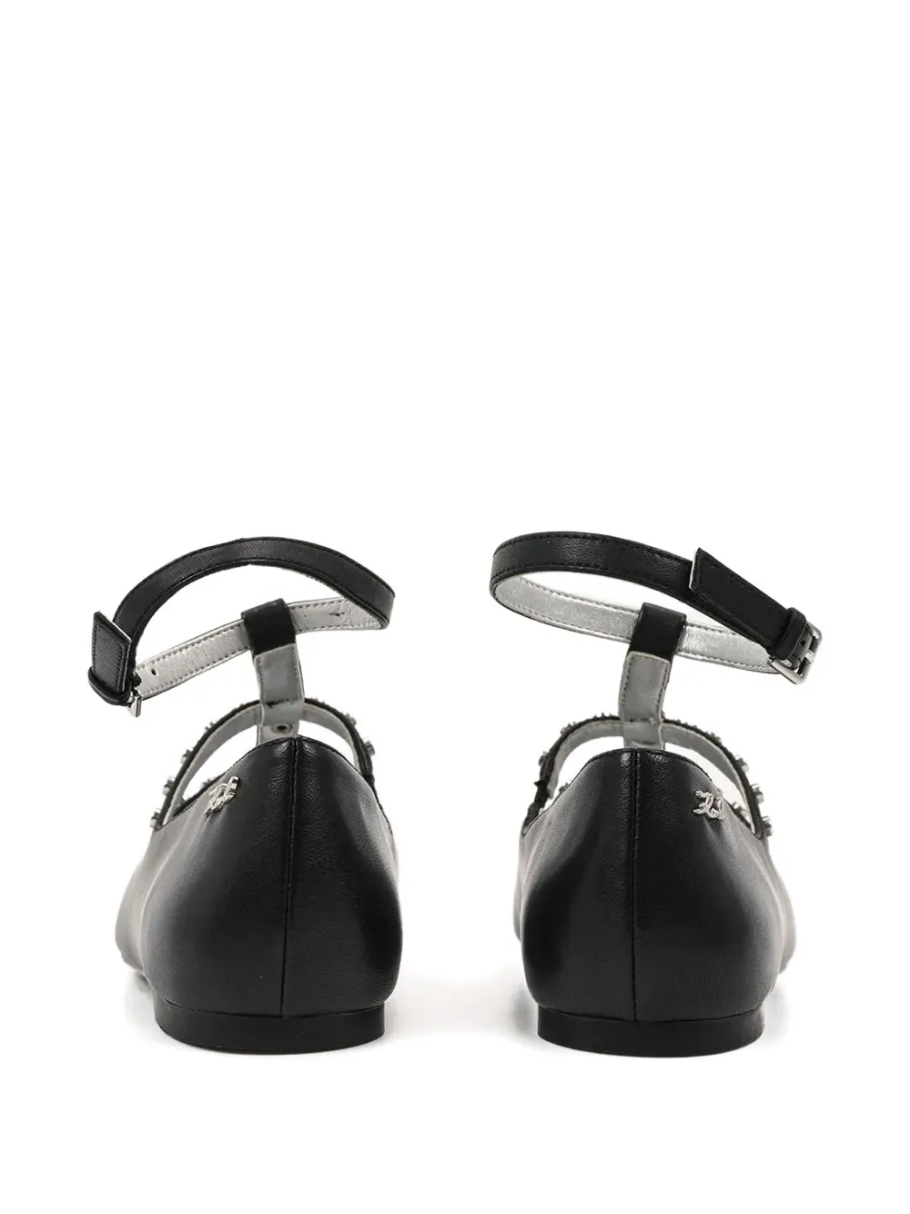 Karl Lagerfeld Studded Caged Ballet Flats In Black