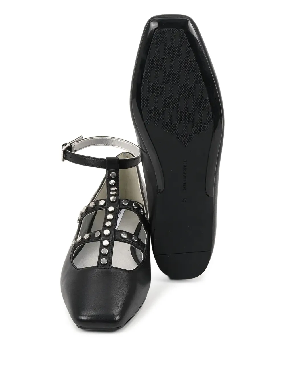 Karl Lagerfeld Ballerina's met studs Zwart