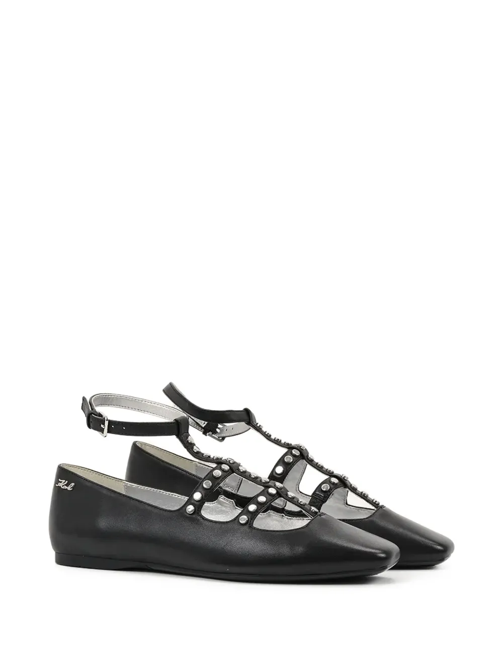 Karl Lagerfeld Ballerina's met studs - Zwart