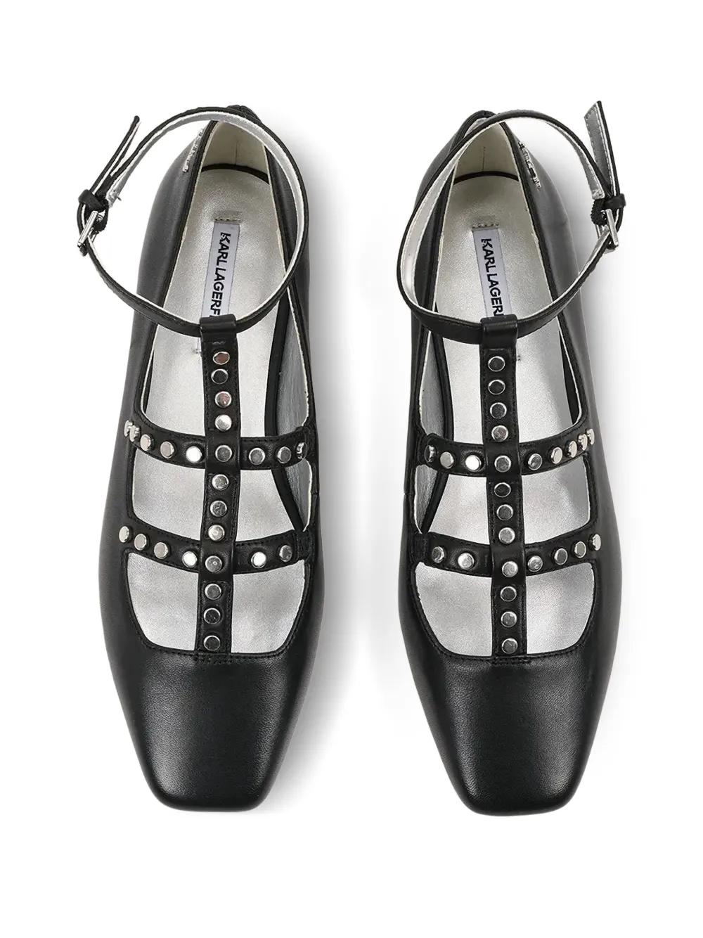 Karl Lagerfeld Ballerina's met studs Zwart