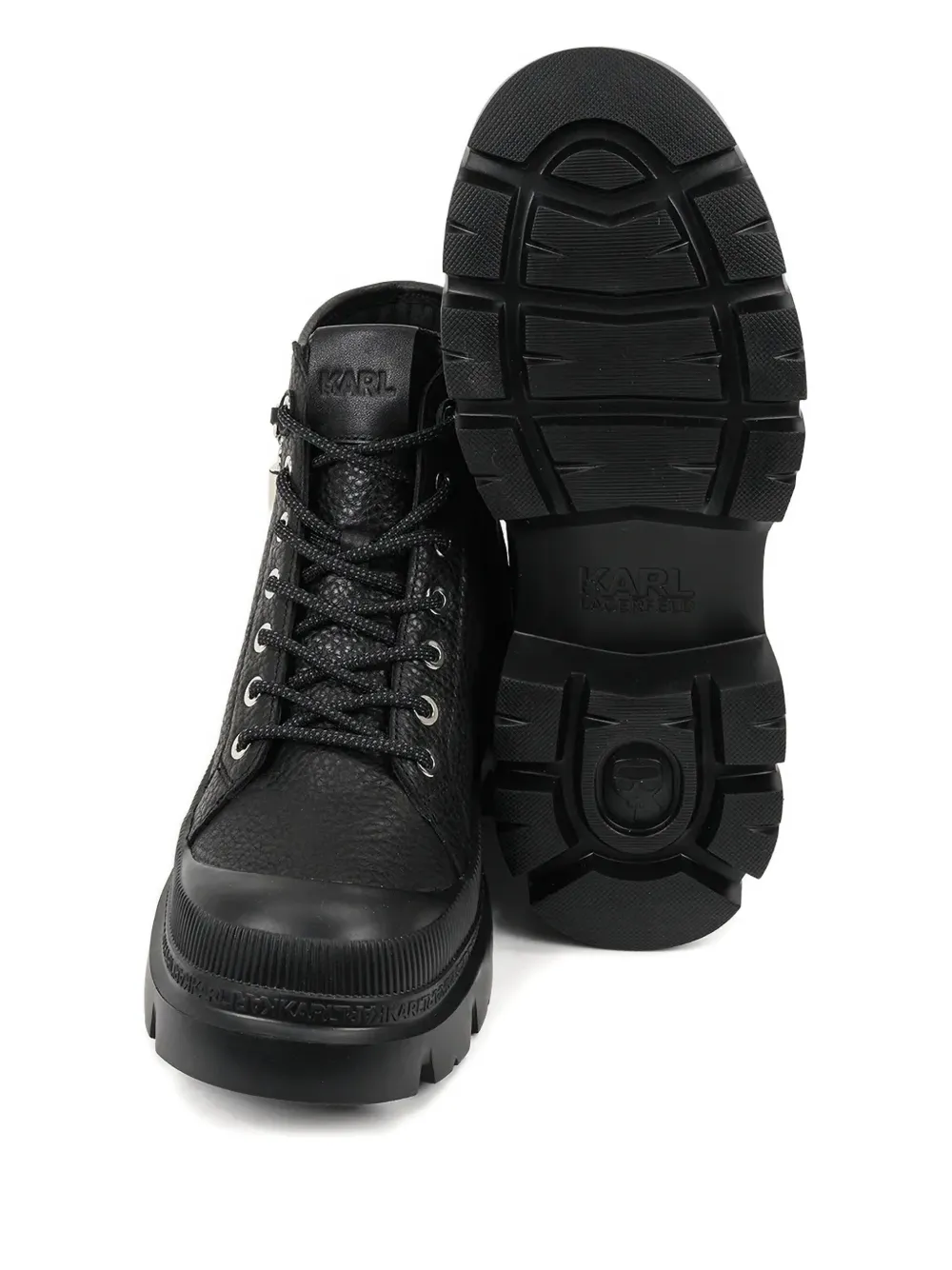 Karl Lagerfeld Chain-embellished Boots In Black