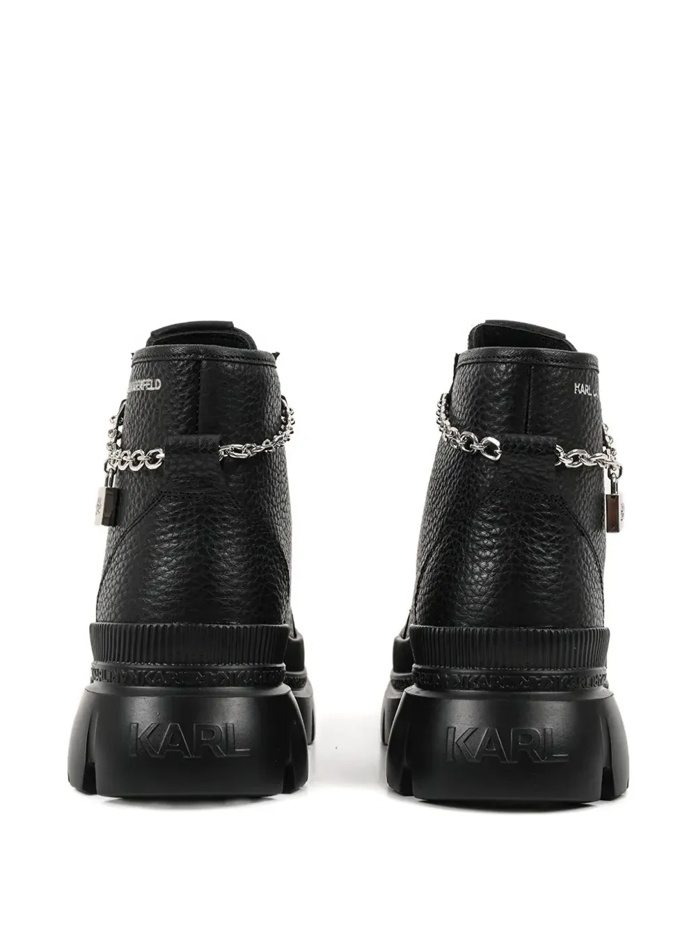 Karl Lagerfeld Chain-embellished Boots In Black