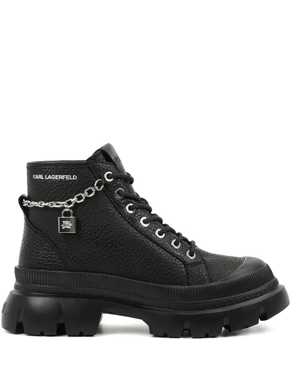 Karl Lagerfeld chain-embellished boots Black
